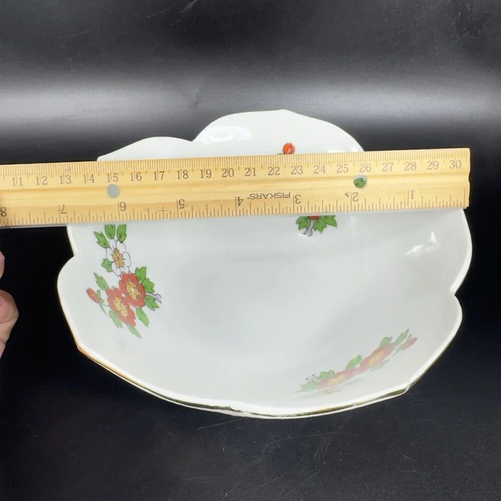 Vintage Imari by Heritage Mint Japanese Bowl Floral Scallop Edge Lotus Dish Bowl